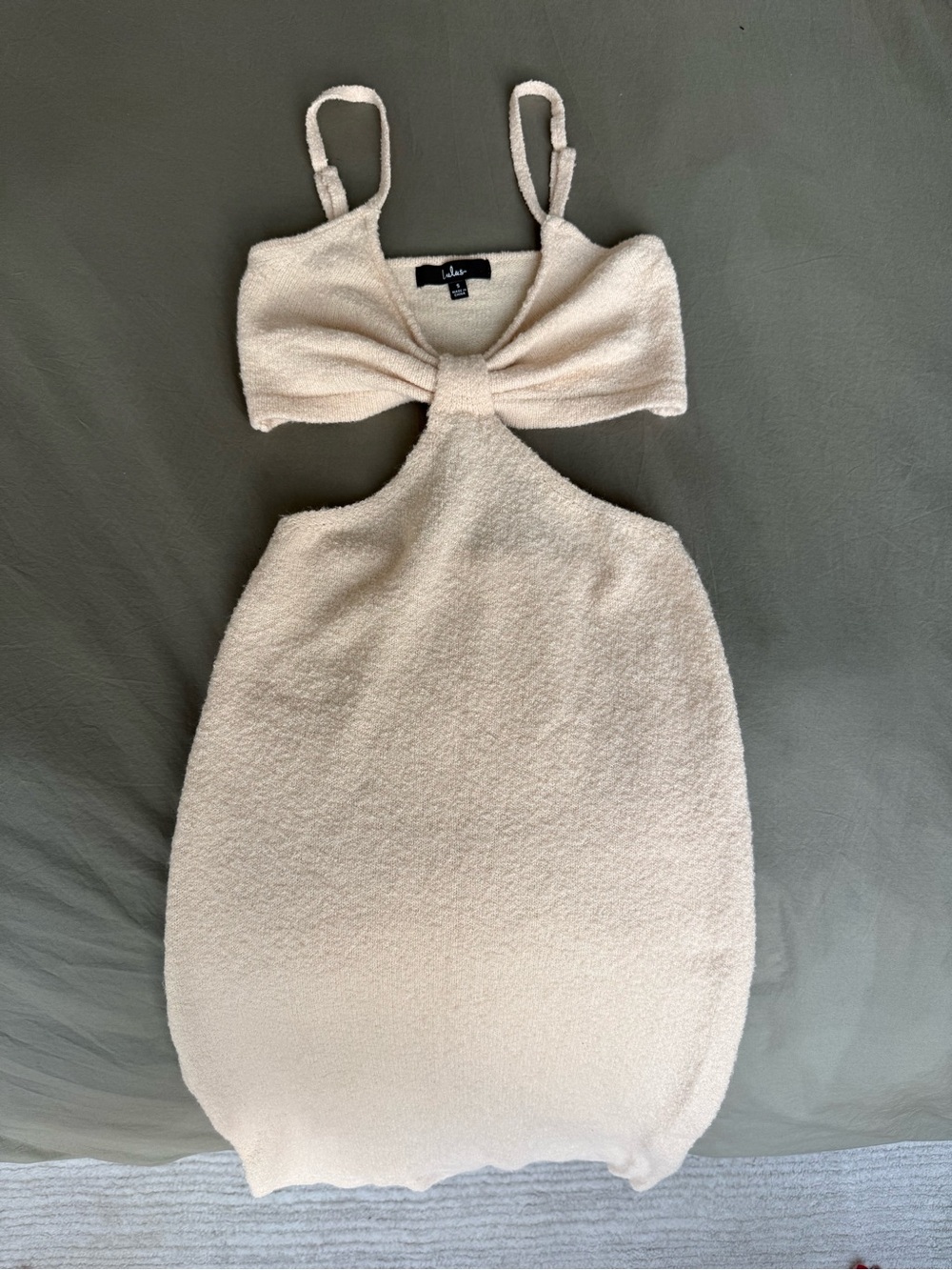 Lulu's Cream Bow-Front Cutout Mini Dress